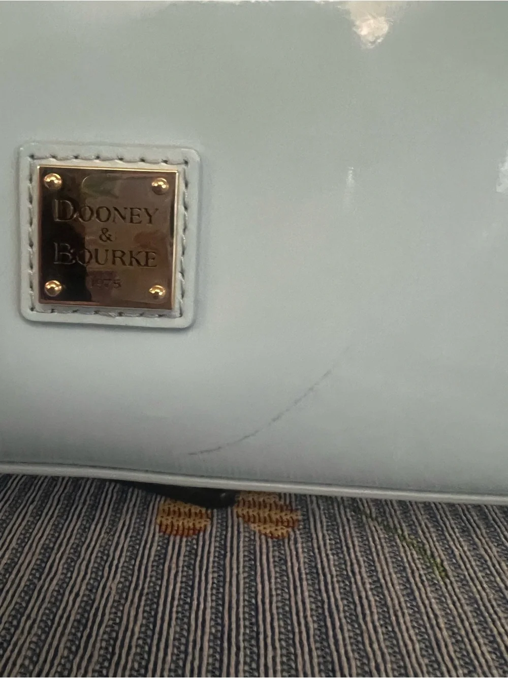 Dooney & Bourke Beacon Patent Leather Tote Light Blue